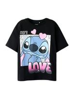 NAME IT Marškinėliai 'NKFFora Stitch' safyro / šviesiai mėlyna / rožių spalva / juoda