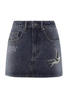 Ed Hardy Sijonas 'Swallow' tamsiai mėlyna / šviesiai pilka / balta