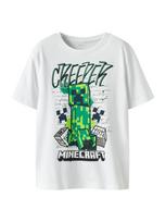 NAME IT Marškinėliai 'NKMDI MINECRAFT' žalia / obuolių spalva / juoda / balta