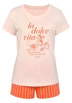 VIVANCE by LASCANA Pižama oranžinė / šviesiai rožinė