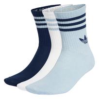 ADIDAS ORIGINALS Kojinės '3-Stripes Crew 3 Pairs' tamsiai mėlyna / šviesiai mėlyna / balta