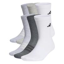 ADIDAS PERFORMANCE Sportinės kojinės 'CUSHIONED CREW 6 PAIR PACK' šviesiai pilka / margai pilka / juoda / balta
