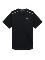 NIKE Sportiniai marškinėliai 'MILER' juoda / sidabrinė / balta