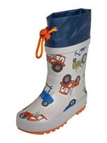 PLAYSHOES Guminiai batai tamsiai mėlyna jūros spalva / šviesiai mėlyna / šviesiai pilka / tamsiai oranžinė