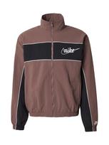 Nike Sportswear Demisezoninė striukė 'CLUB' šokolado spalva / juoda / balta