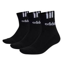 ADIDAS PERFORMANCE Sportinės kojinės '3-Stripes Linear Half-Crew Cushioned 3 Pairs' juoda / balta