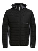 JACK & JONES Demisezoninė striukė 'Berg' margai pilka / juoda / balta