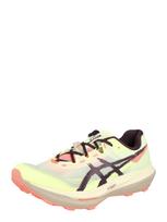 ASICS Bėgimo batai 'FUJISPEED 4' šviesiai geltona / lašišų spalva / juoda