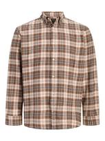JACK & JONES Marškiniai 'JJEField' smėlio spalva / šokolado spalva / juoda / balta