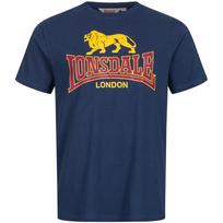 LONSDALE Marškinėliai 'Taverham' tamsiai mėlyna / geltona / tamsiai raudona