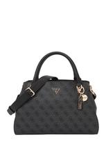 GUESS Rankinė 'NOELLE II LUXURY SATCHEL' tamsiai ruda / grafito