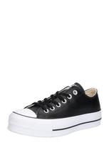 CONVERSE Sportbačiai be auliuko 'CHUCK TAYLOR ALL STAR LIFT PLATFORM LEATHER' juoda / balta