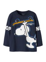 NAME IT Marškinėliai 'NMMASTAR SNOOPY' tamsiai mėlyna / tamsiai mėlyna / aukso geltonumo spalva / balta