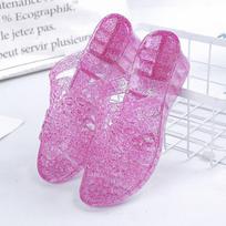 Vasaros sandalai moterims Krištoliniai skaidrūs batai Paplūdimio batai Neslystantys Plastikiniai Skaidrūs batai Moteriški sandalai PVC Skaidrūs sandalai 36 pink