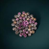 Colorful Diamond Dandelion Design Brooch, Elegant and Luxurious Brooch, Exquisite Corsage black