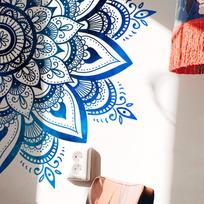 Add a Touch of Zen with Mandala Lotus Vinyl Wall Sticker Top Notch Material blue