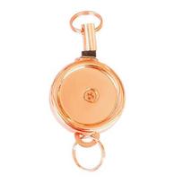 Mini Retractable Keychain Heavy Portable Lightweight Buckle Anti-lost Key Telescopic Pull Duty Alloy Ring Holder rožinio aukso spalvos
