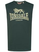 LONSDALE Marškinėliai 'Clopton' nendrių spalva / tamsiai žalia