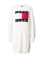 Tommy Jeans Megzta suknelė tamsiai mėlyna jūros spalva / raudona / balta