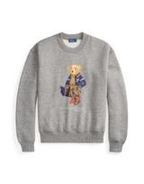 Polo Ralph Lauren Megztinis be užsegimo tamsiai mėlyna jūros spalva / ruda / tamsiai pilka