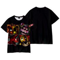 New Anime Five Nights At Freddy's 3D Printed Men's T-shirt Unisex Casual Fashion Street Harajuku Style Short-sleeved Tops T-shirt XXS black