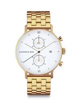 Kapten & Son Analoginis (įprasto dizaino) laikrodis 'Chrono Gold Steel' auksas / balta