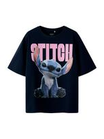 NAME IT Marškinėliai 'NKFNibus Stitch' mėlyna / tamsiai mėlyna / rožių spalva