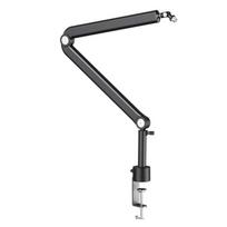 Boom Arm Adjustable 360 Rotatable Microphone Sturdy Stainless Steel Mic Desk, Table Stand Foldable Scissor Stable Mount 1 black