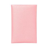 Hermes Calvi 7 Silver Buckle Mysore Goat Leather Card Holder Women card holder Rose-Sakura Pink H044166CK3Q Box Included