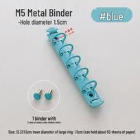 1.5cm Handmade Metal Binder Rings for Planner - Xiaohongshu Style, Colored Clasps Notebook blue