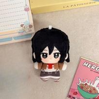 10cm Kawaii Classic Anime Attack on Titan Plush Doll Toy Cartoon Peripheral Stuffed Plush Soft Doll Toy Children's Lovely Gift About 10cm black
