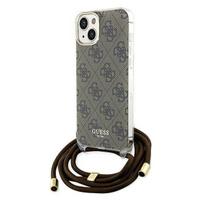 Etui do iPhone 15 Guess Crossbody Cord 4G Brązowy