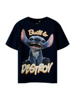 NAME IT Marškinėliai 'NKMNila Stitch' tamsiai mėlyna / indigo spalva / oranžinė / šviesiai rožinė