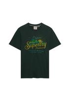 Superdry & Co Marškinėliai 'OUTDOORS MOUNTAIN' garstyčių spalva / tamsiai žalia