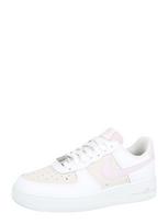Nike Sportswear Sportbačiai be auliuko 'Air Force 1 '07' nebalintos drobės spalva / rožių spalva / balta