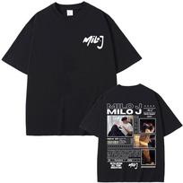 Rap Singer Milo J 111 Album Graphic T-shirt 2025 Summer Men's Women's Hip-hop Fashion Oversized Casual Pure Cotton T-shirt S įvairiaspalvis