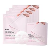 KOEC Pink Peptide Collagen Firming Transparent Mask Hydrating Brightening Sheet Mask 5 Pack 5pcs