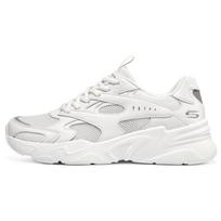 Skechers BOBS BAMINA Mesh, Leather Lace Up Low top Chunky Sneakers Women's White 117354-WHT 38 white