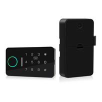 Tuya Smart Invisible Electric Drawer Lock Fingerprint RFID IC Card Unlock Anti-Theft Keyless Lock for Home Office Wardrobe A1 gray