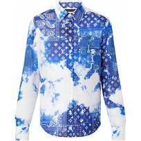 LOUIS VUITTON Monogram Bandana Hook Detail Long Sleeved Shirt 1AA4UL M mėlyna