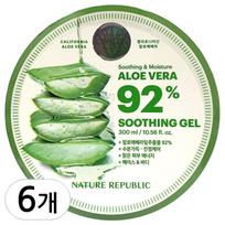 Nature Republic Soothing & Moisture Aloe Vera 92% Soothing Gel Tube, 300ml, 6 pcs beige