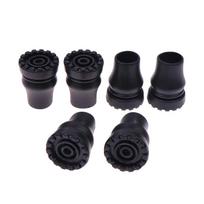 6 vnt. Žygio lazdų apsauginis dangtelis, antgalis Neslystantis Žygio lazdos atsarginiai antgaliai Buferis Lengvas Laipiojimui, Žygiams 19mm black