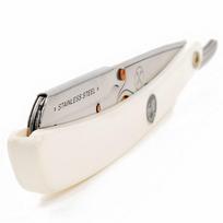 PARKER Safety Razor Parker Srw Straight Edge Barber Razor For Men With 100 Parker Platinum Stainless Steel Single-Edge Barber Razor Blades For A white