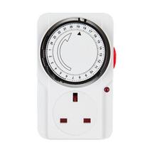 Energy Efficient Timer Plug 15 Minutes Intervals Mechanical Timer Switch  Kitchen Appliances UK Plug white
