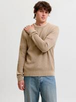 JACK & JONES Megztinis 'JJPANNEL' šviesiai ruda