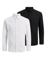 JACK & JONES Dalykinio stiliaus marškiniai 'Joe' juoda / balta