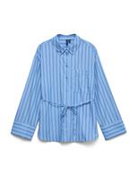 VERO MODA Palaidinė 'VMGINA' tamsiai mėlyna / azuro spalva / balta