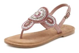 LASCANA Šlepetės per pirštą rožių spalva / ryškiai rožinė spalva / balta