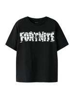 NAME IT Marškinėliai 'NKMJAMBA FORTNITE' juoda / balta