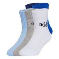 ADIDAS PERFORMANCE Sportinės kojinės 'Linear Ankle 5 Pairs Kids' mėlyna / nakties mėlyna / šviesiai mėlyna / margai pilka / balta